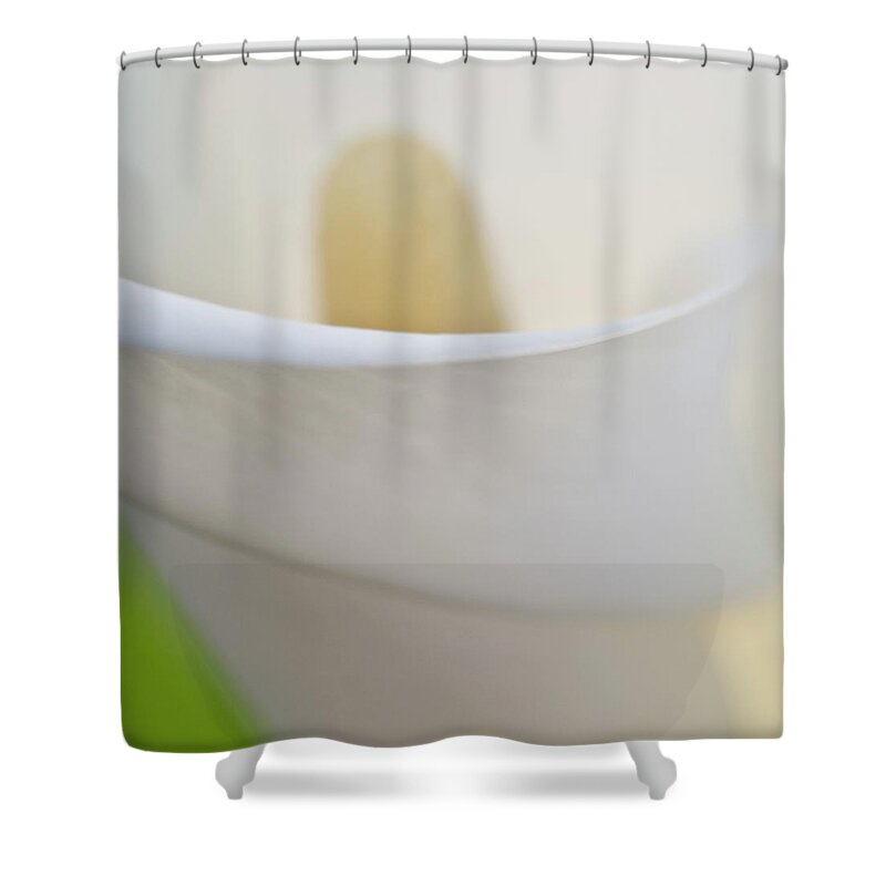 Abstract Shower Curtain featuring the photograph Calla Details 7 by Heiko Koehrer-Wagner