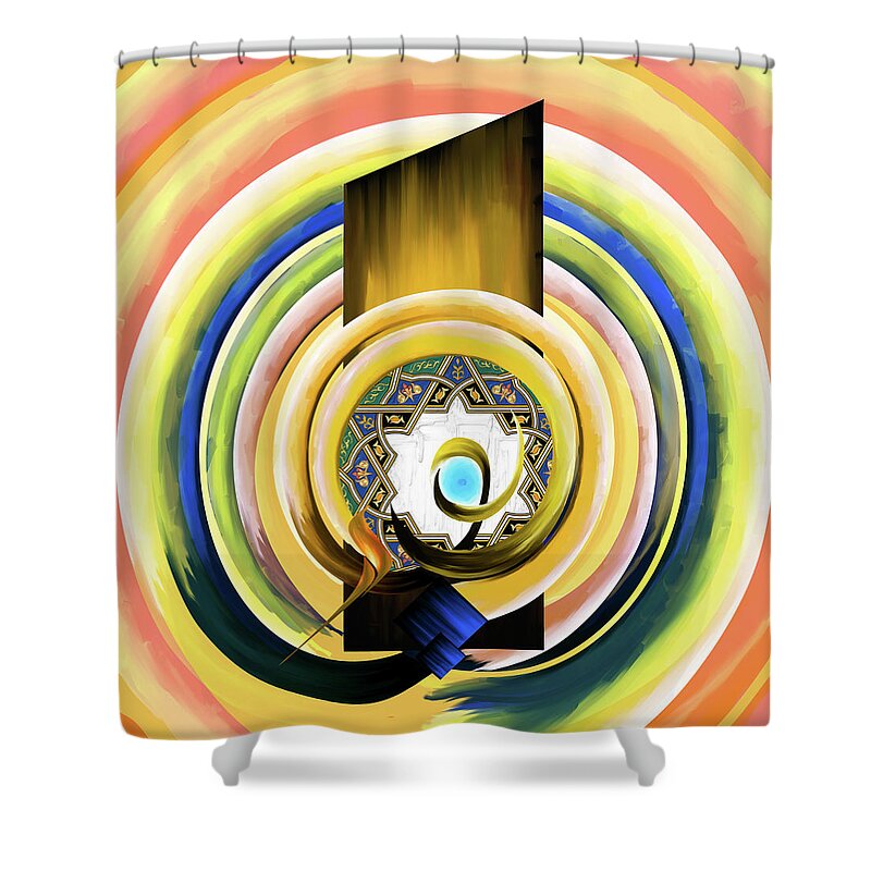 Abstract Shower Curtain featuring the painting Calligraphy 104 3 by Mawra Tahreem