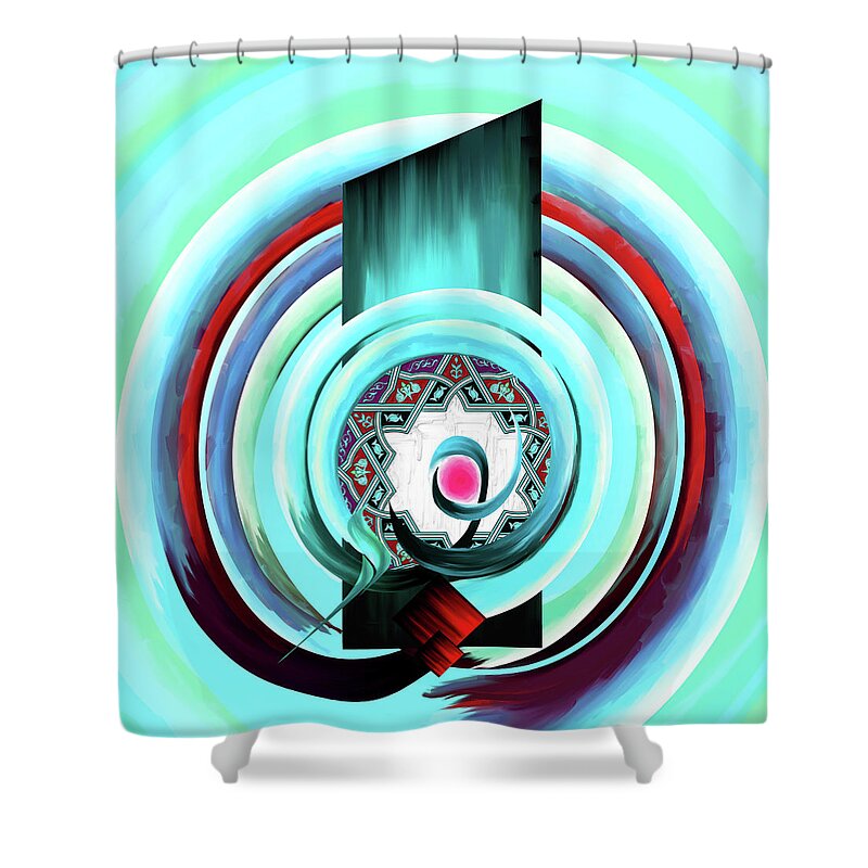 Abstract Shower Curtain featuring the painting Calligraphy 104 4 by Mawra Tahreem