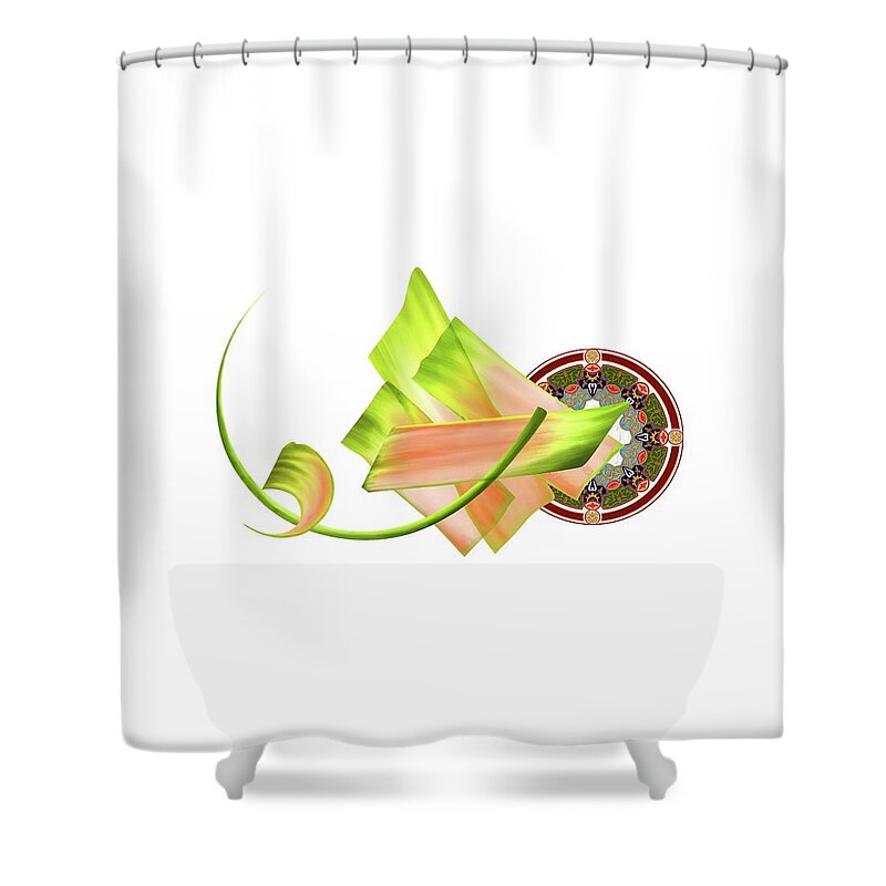 Abstract Shower Curtain featuring the painting Calligraphy 33 5 by Mawra Tahreem