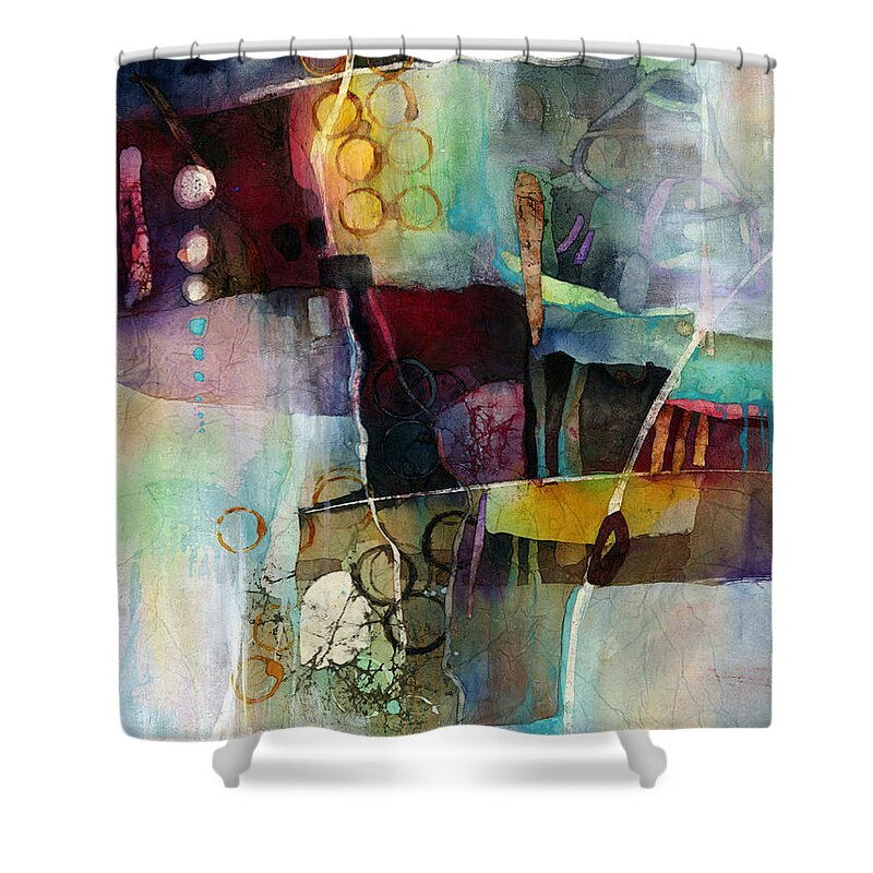 Abstract Shower Curtain featuring the painting Calm Cascade by Hailey E Herrera