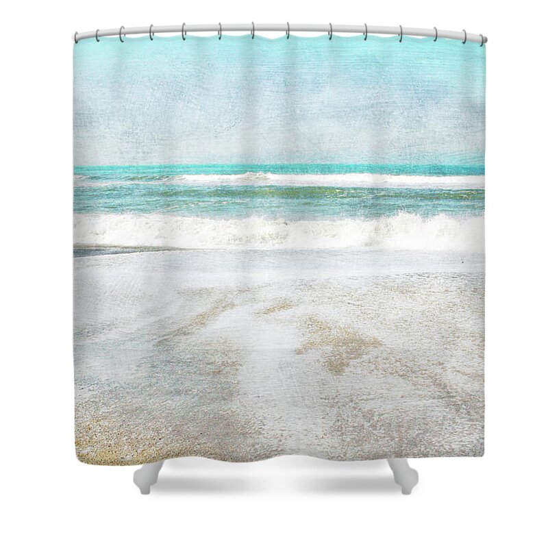 Coast Shower Curtain featuring the mixed media Calm Coast- Art by Linda Woods by Linda Woods