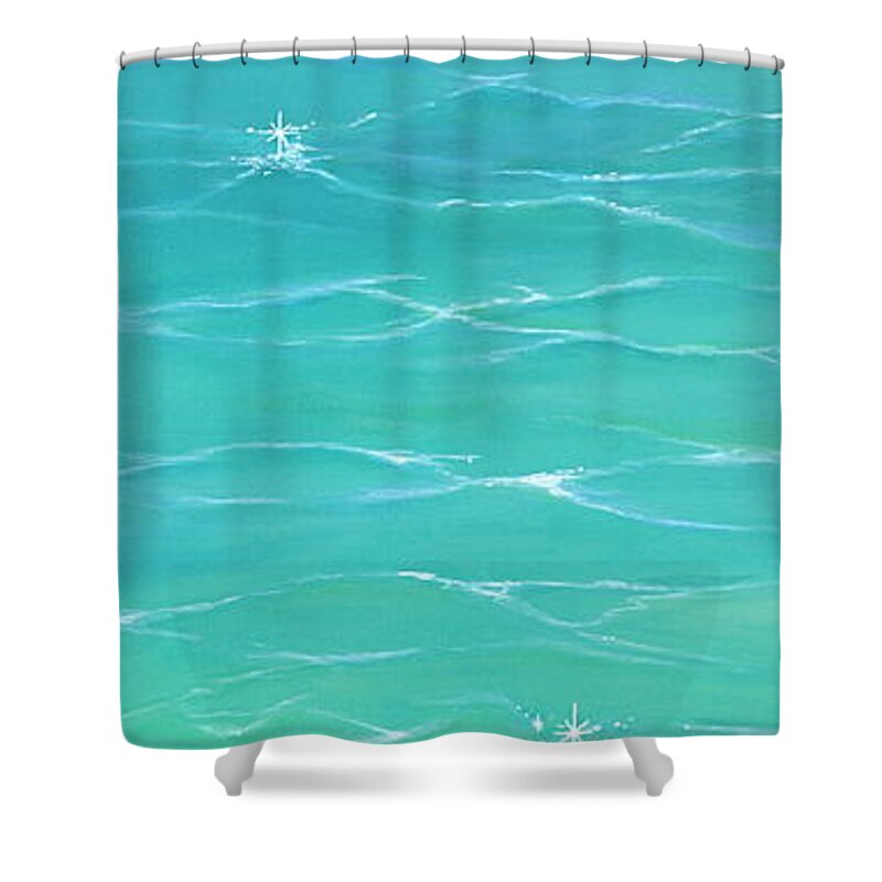 Water Shower Curtain featuring the painting Calm Reflections II by Mary Scott