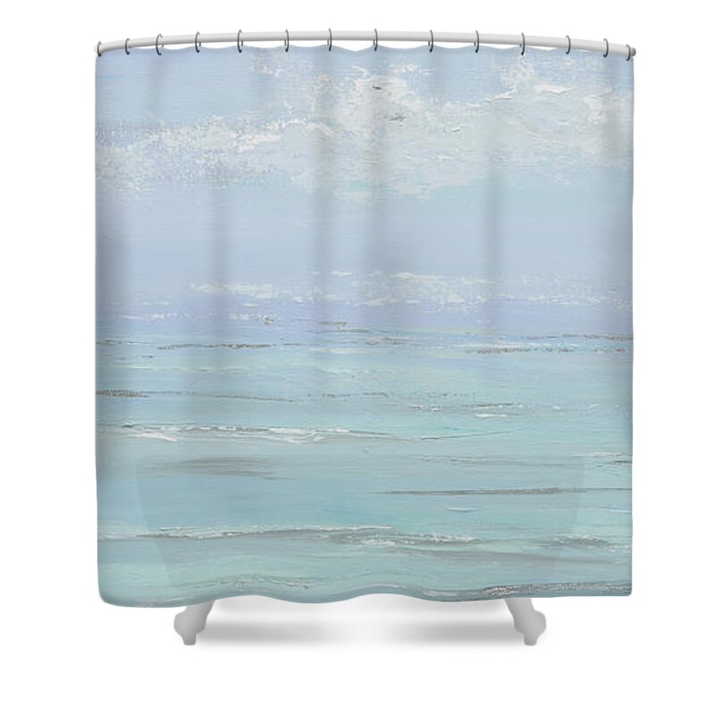 Ocean Shower Curtain featuring the painting Misty Morning by Tamara Nelson