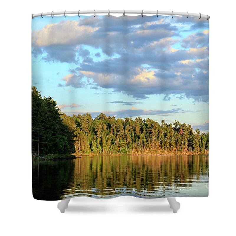 Rainy Lake Shower Curtain featuring the photograph Calm Water by Lori Dobbs