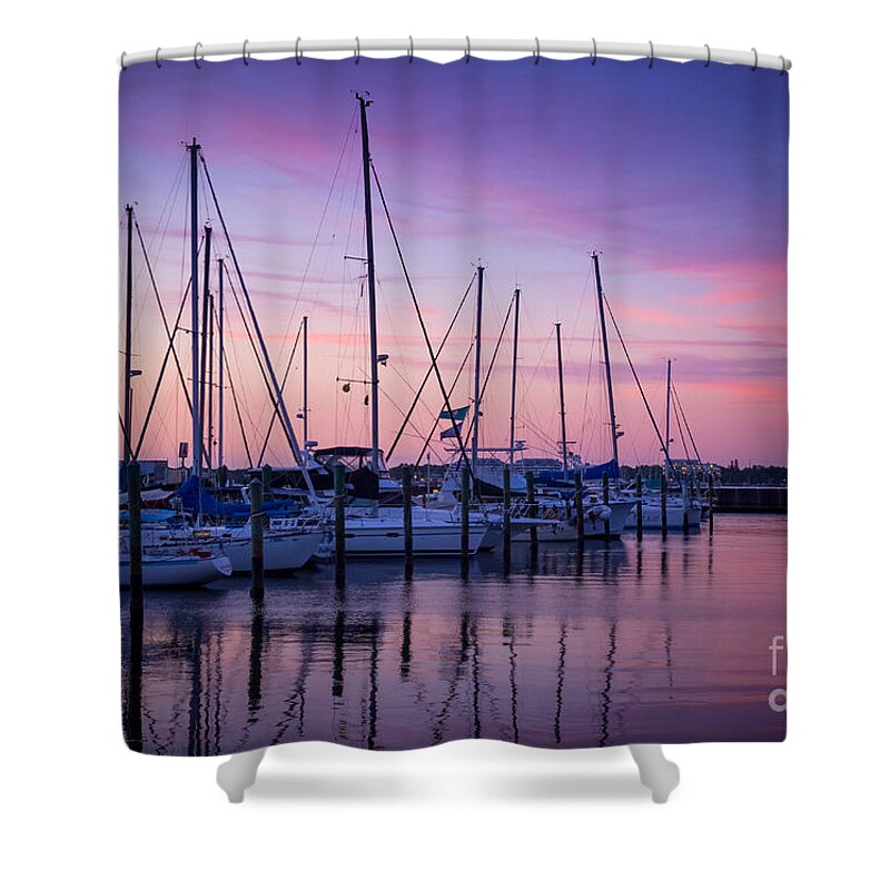 Liesl Walsh Shower Curtain featuring the photograph Calm Waters in Bradenton by Liesl Walsh