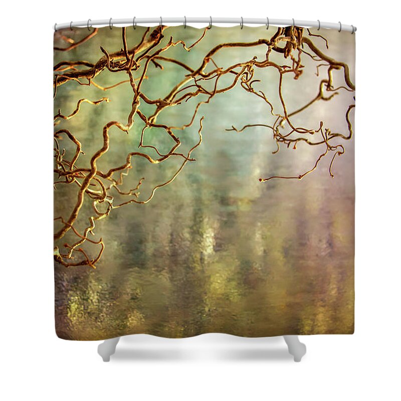 Water Reflections Shower Curtain featuring the photograph Calming Waters From Heaven by Karen Wiles