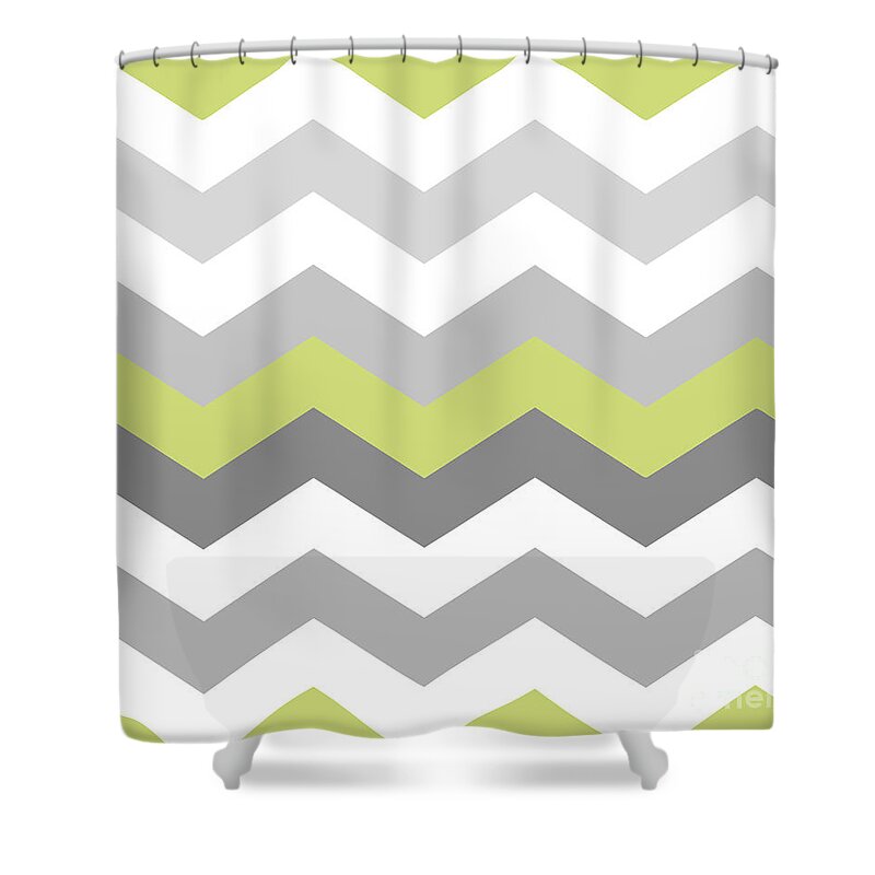 Calyx Shower Curtain featuring the painting Calyx Chevron Pattern by Mindy Sommers