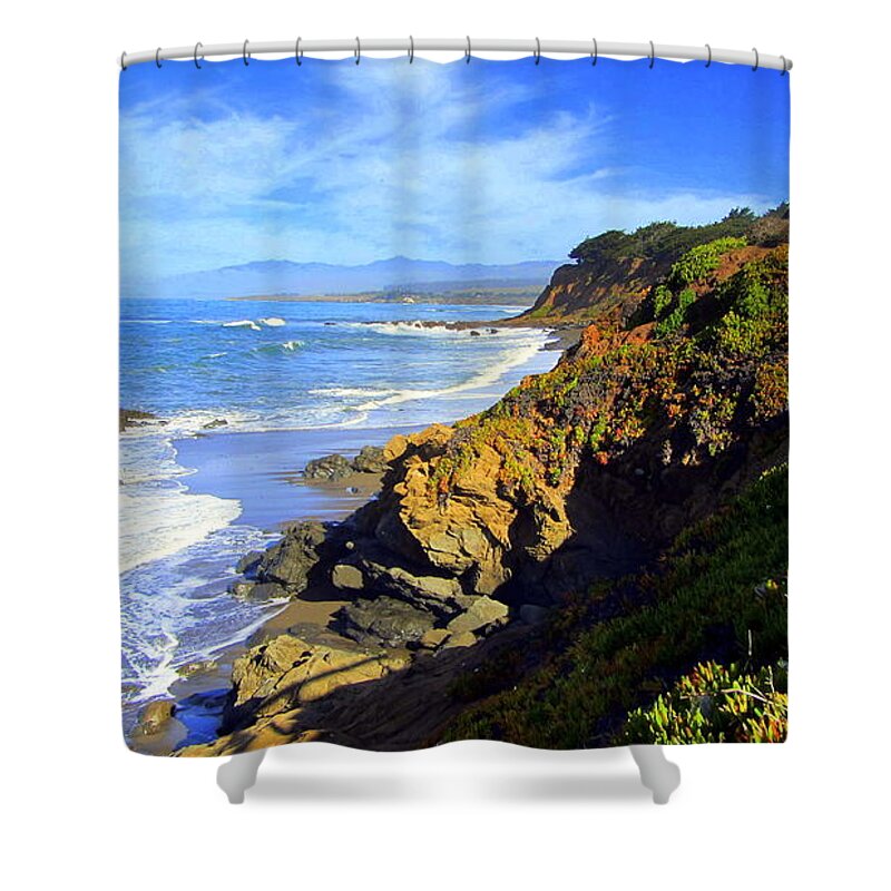 Ocean Shower Curtain featuring the photograph Cambria By The Sea by J R Yates