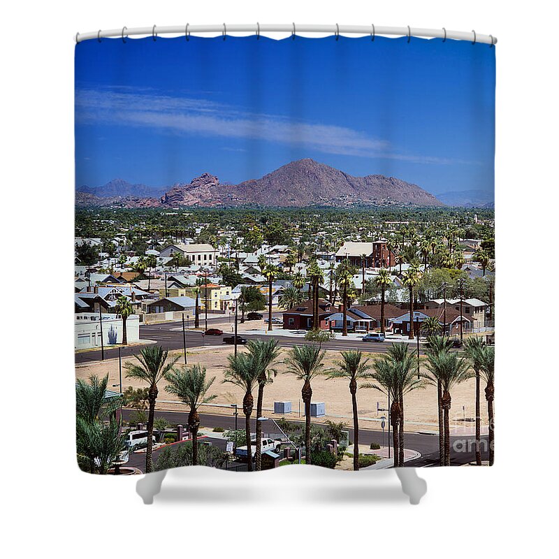 Phoenix Shower Curtain featuring the photograph Camelback Mountain in Phoenix Arizona by Wernher Krutein