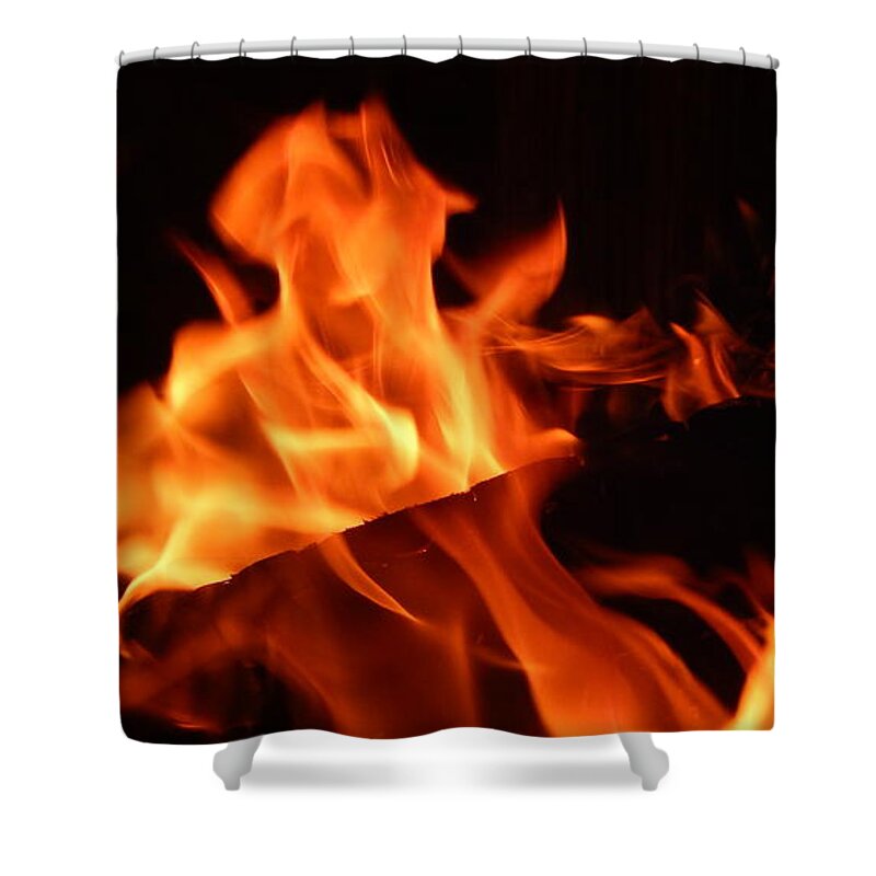 Photography Shower Curtain featuring the photograph Camp Fire by Chris Tarpening
