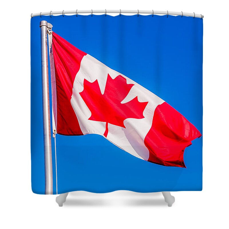 Flag Shower Curtain featuring the photograph Canadian Flag by Lonnie Paulson