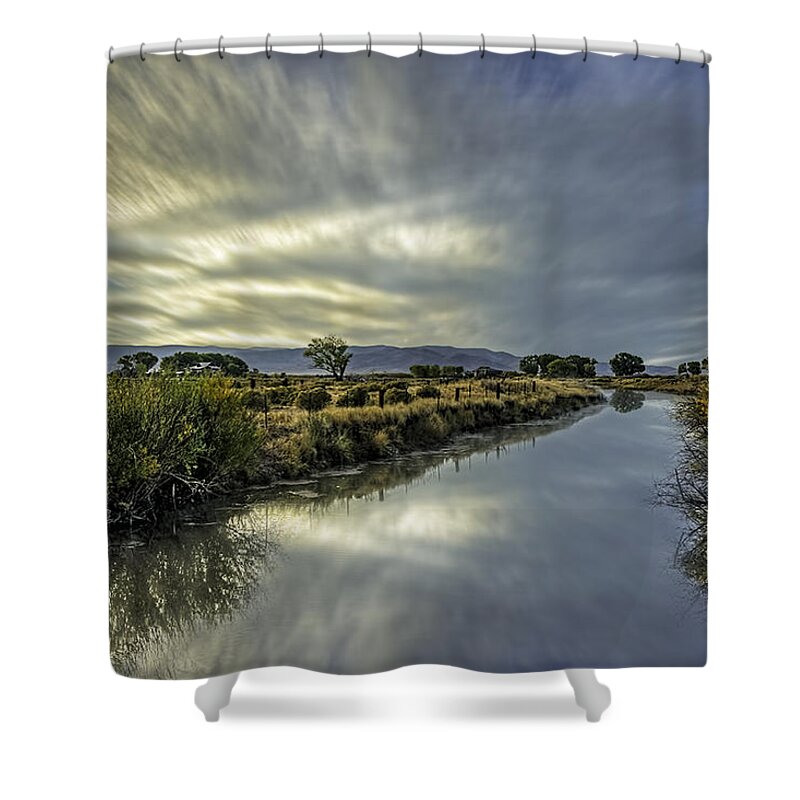 Landscape Shower Curtain featuring the photograph Canal by Maria Coulson