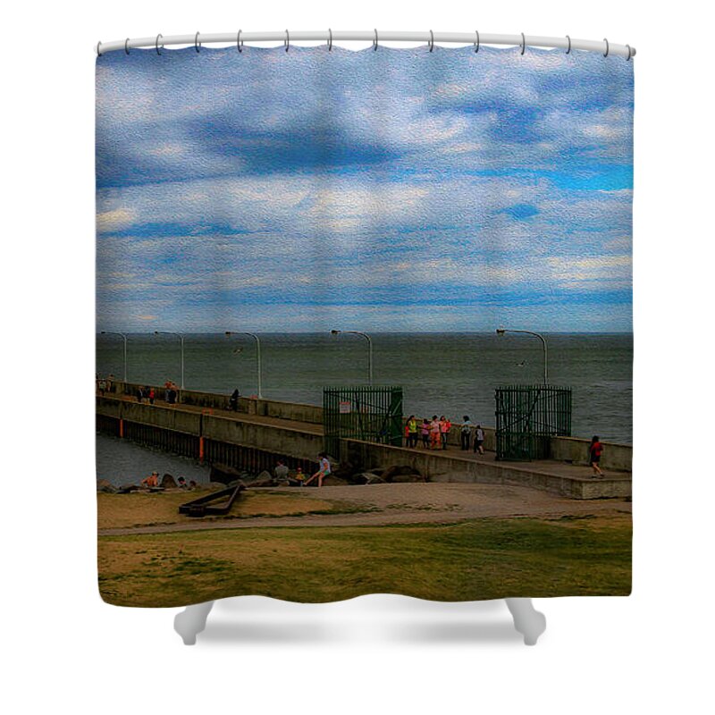 Bonnie Follett Shower Curtain featuring the photograph Canal Park Lighthouses by Bonnie Follett