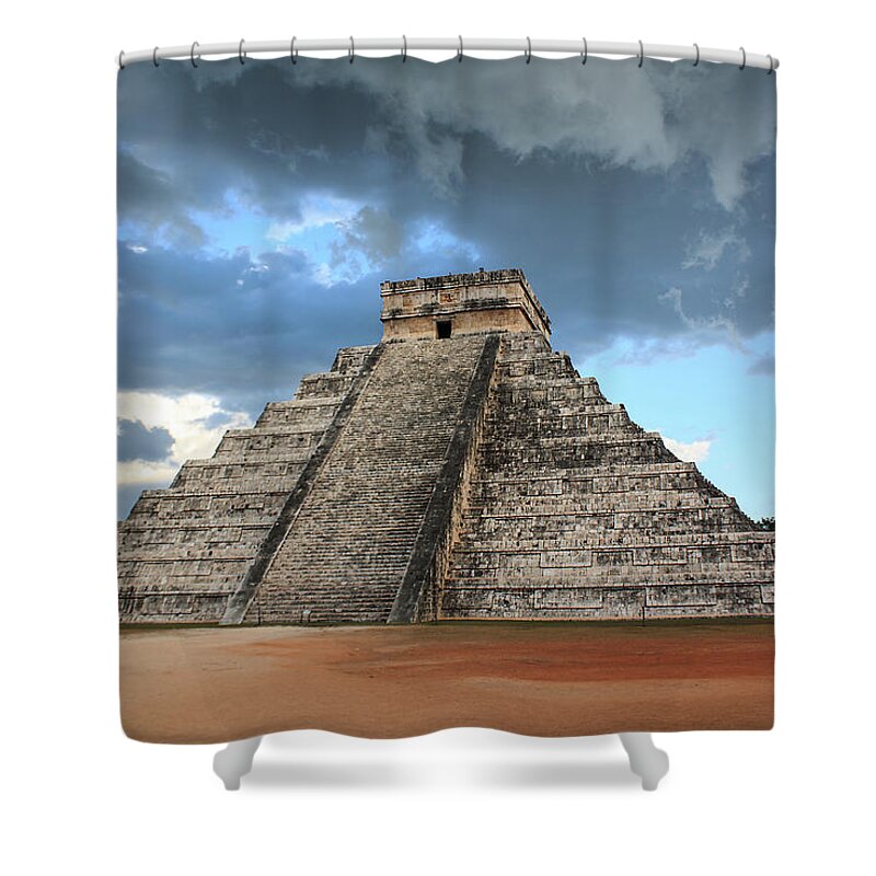 Cancun Shower Curtain featuring the photograph Cancun Mexico - Chichen Itza - Temple of Kukulcan-El Castillo Pyramid 3 by Ronald Reid