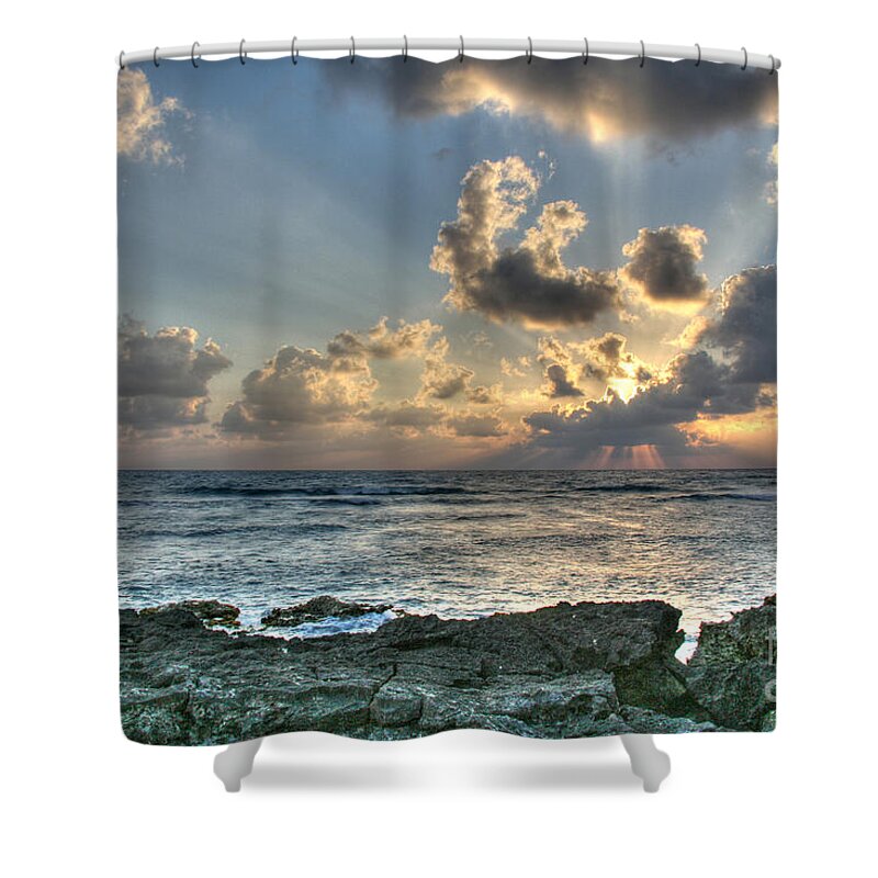 Beach Shower Curtain featuring the photograph Cancun Sunrise A Morning In Heaven by Wayne Moran