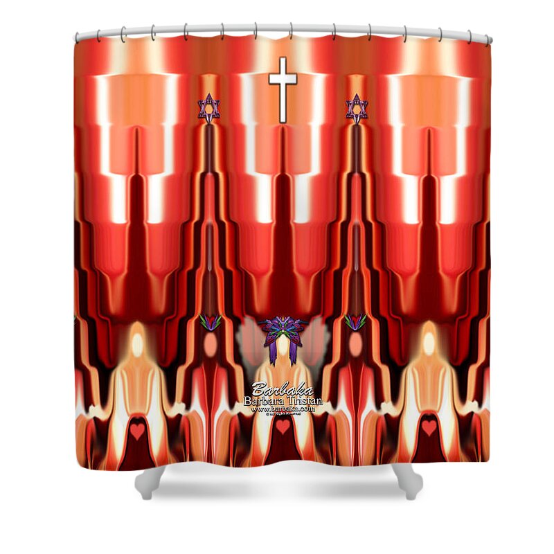 Art Shower Curtain featuring the photograph Candle Inspired #1173-6 by Barbara Tristan