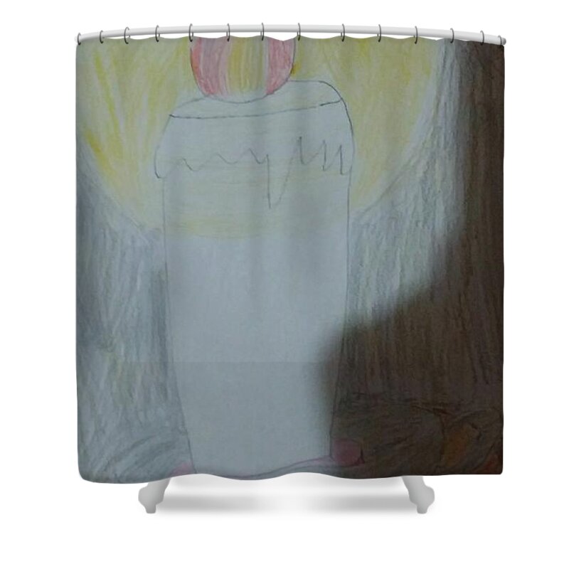 #candle Shower Curtain featuring the drawing Candle by Sari Kurazusi