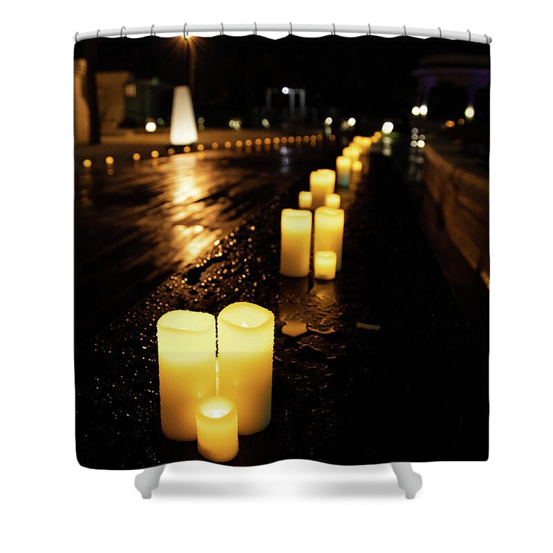 Candle Shower Curtain featuring the photograph Candles on the Beach by Ross Henton