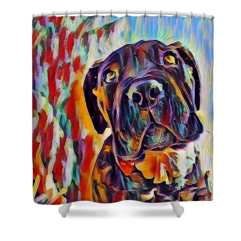 Cane Corso Shower Curtain featuring the digital art Cane Corso Puppy by Bonny Puckett