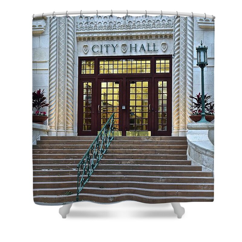 City Shower Curtain featuring the photograph Can't Fight City Hall by Frozen in Time Fine Art Photography