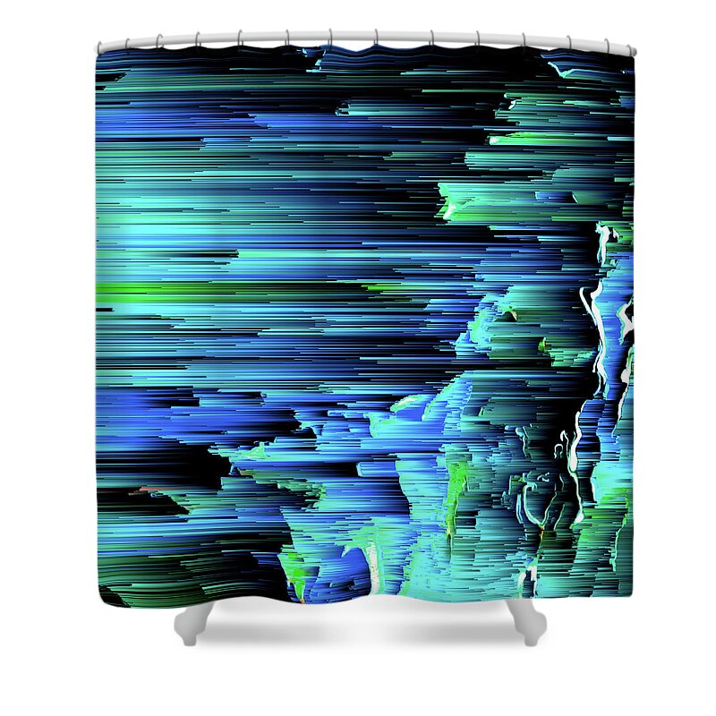 Trippy Shower Curtain featuring the digital art Can't Take the Sky From Me - Pixel Art by Jennifer Walsh