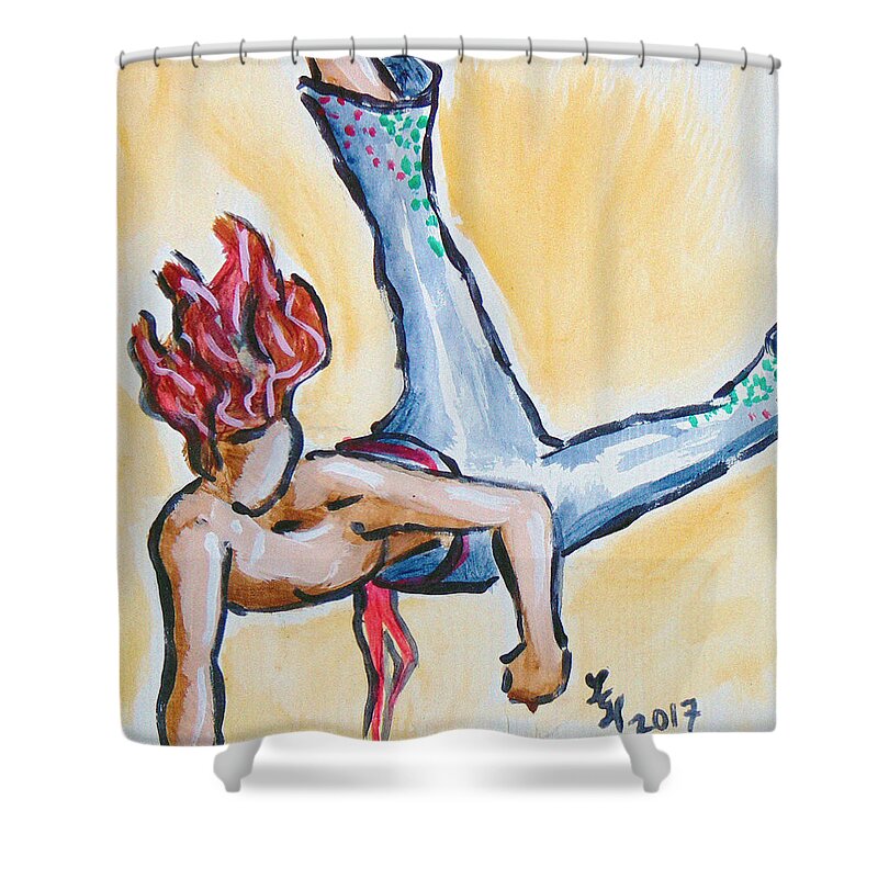  Shower Curtain featuring the painting Canta by Loretta Nash