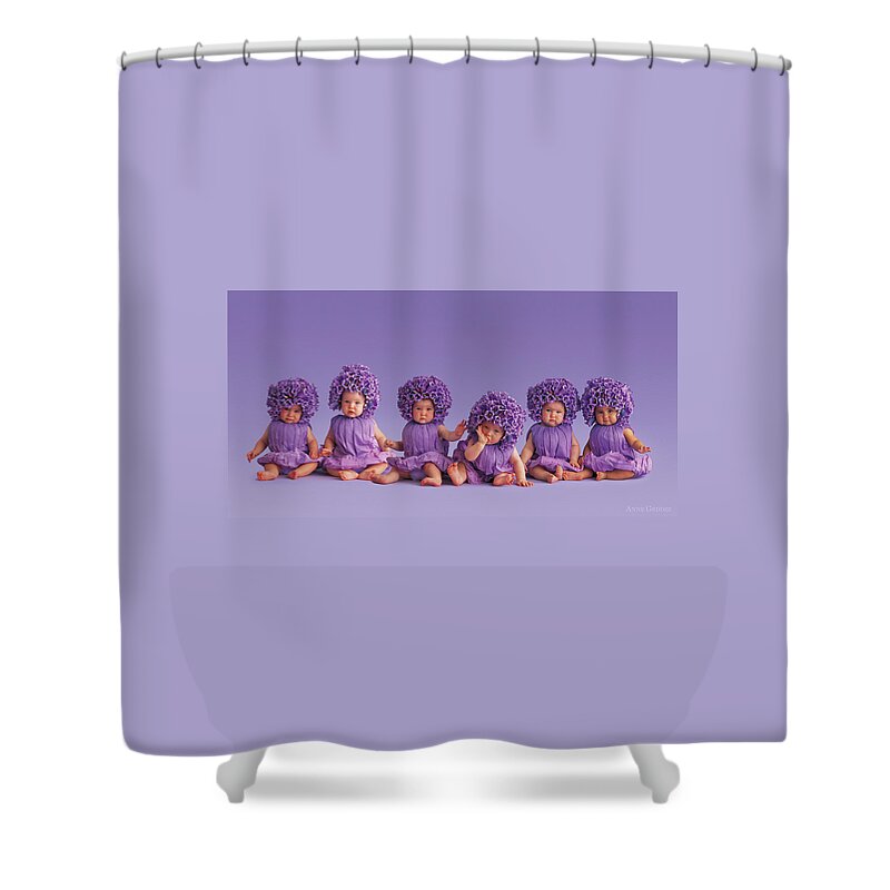 Purple Shower Curtain featuring the photograph Cantebury Bells by Anne Geddes