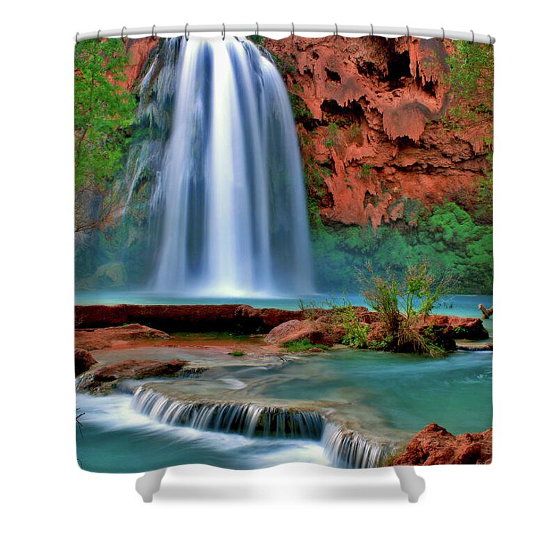 Southwest Shower Curtain featuring the photograph Canyon Falls by Scott Mahon