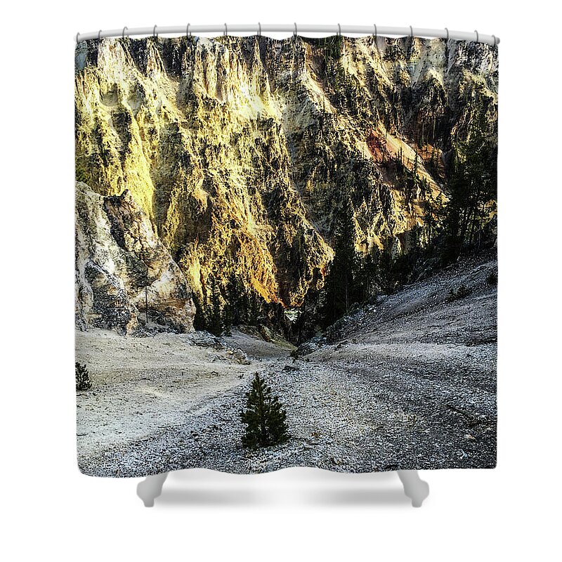 Gorge Shower Curtain featuring the photograph Canyon Of Yellowstone by Aparna Tandon