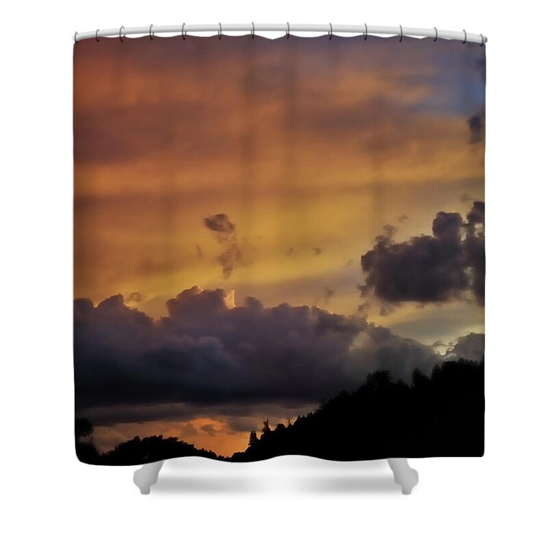 Landscape Shower Curtain featuring the photograph Canyon Sunset by Ron Cline