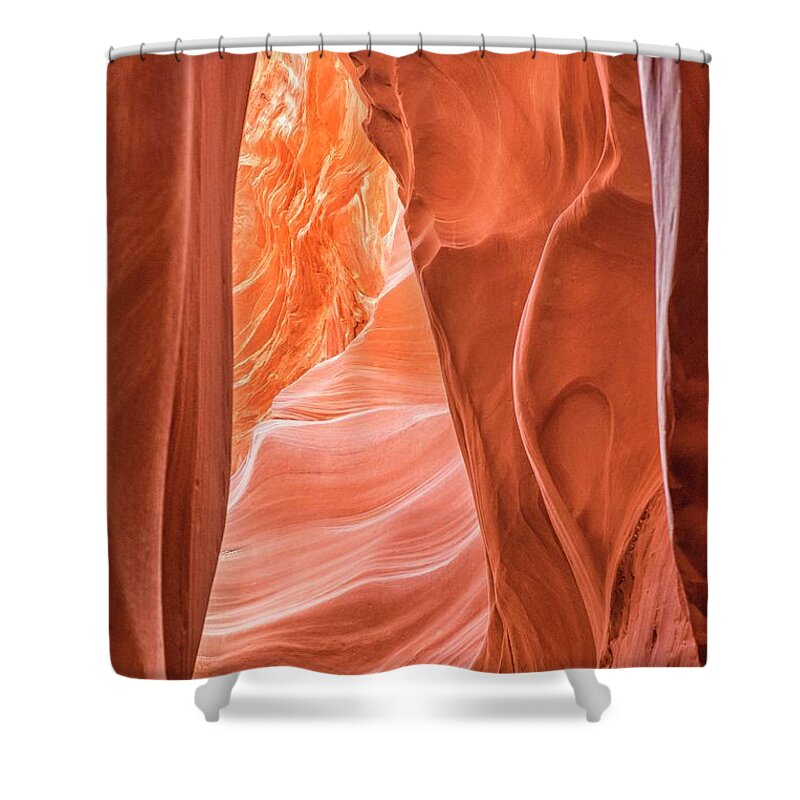 Antelope Canyon Shower Curtain featuring the photograph Canyon textures by Jeanne May