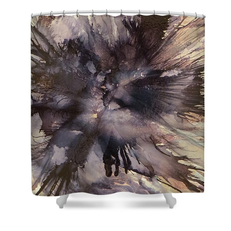 Abstract Shower Curtain featuring the painting Capable by Soraya Silvestri