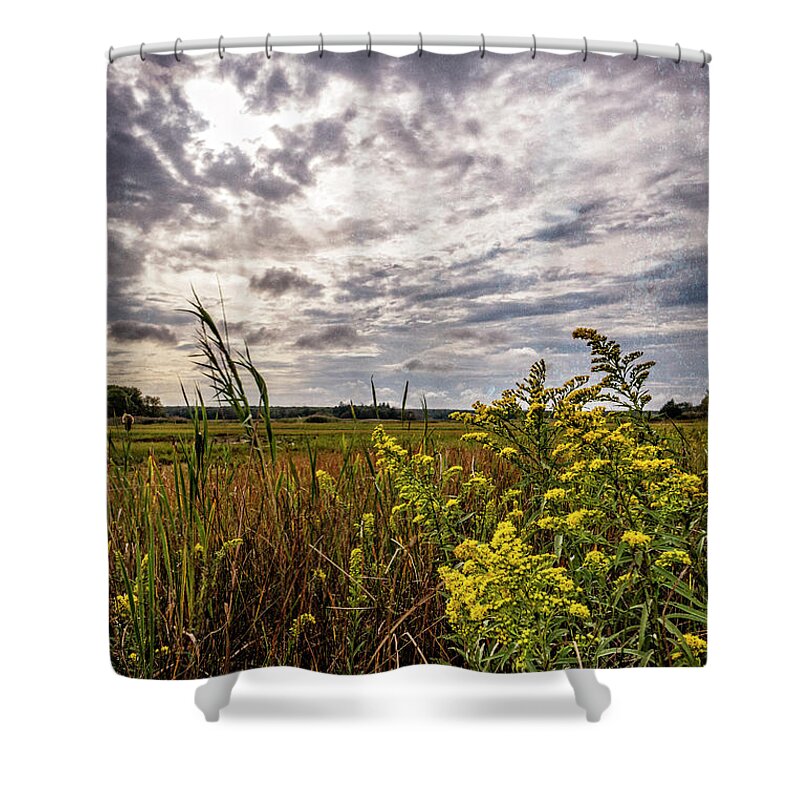 Clouds Shower Curtain featuring the photograph Cape Cod Marsh 4 by Frank Winters