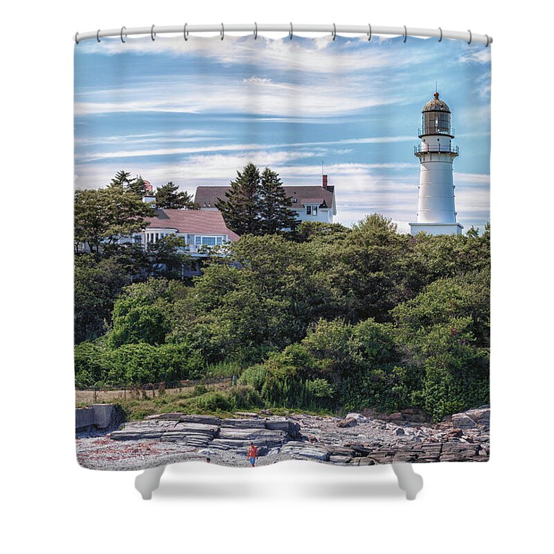 Cape Elizabeth Lighthouse Shower Curtain featuring the photograph Cape Elizabeth Lighthouse by Brian MacLean