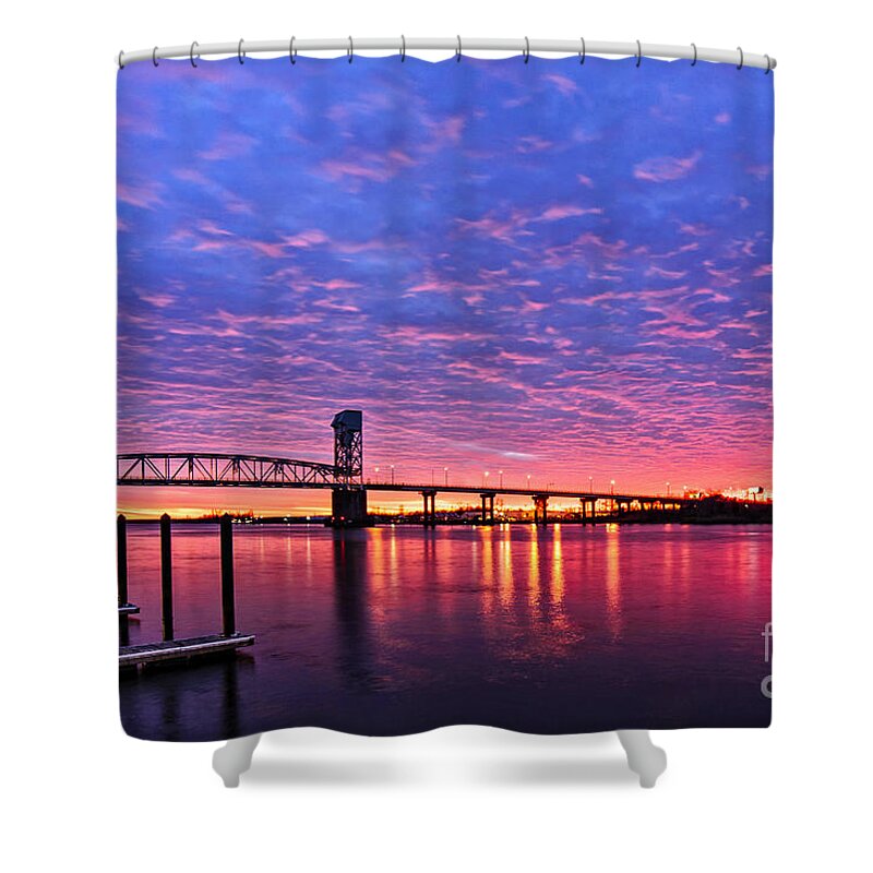 Wilmington Shower Curtain featuring the photograph Cape fear Bridge1 by DJA Images