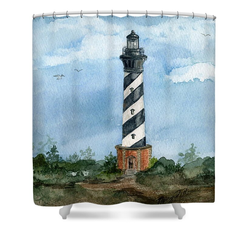 Cape Hatteras Lighthouse Shower Curtain featuring the painting Cape Hatteras Lighthouse by Nancy Patterson