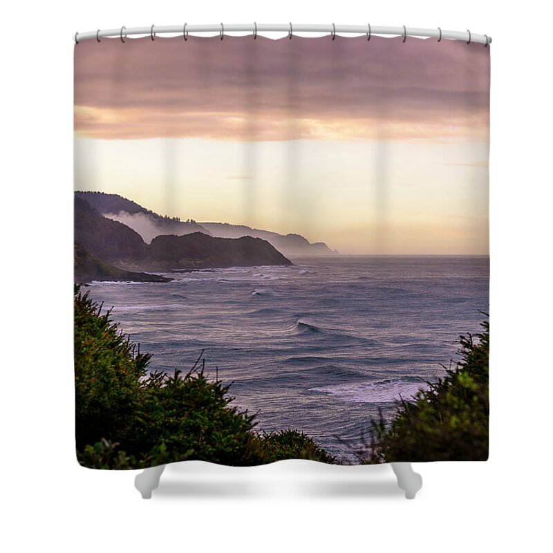  Shower Curtain featuring the photograph Cape Perpetua, Oregon coast by Bryan Xavier