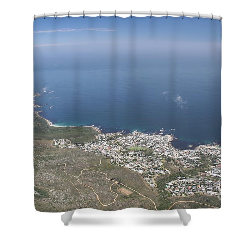 View From Table Mountain Shower Curtain featuring the photograph Capetown, South Africa by Bev Conover