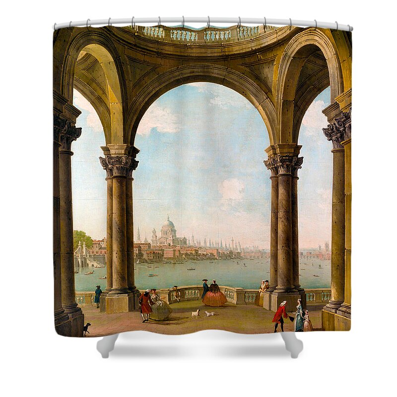 Capriccio With St. Paul's Shower Curtain featuring the photograph Capriccio with St Pauls by Antonio Joli