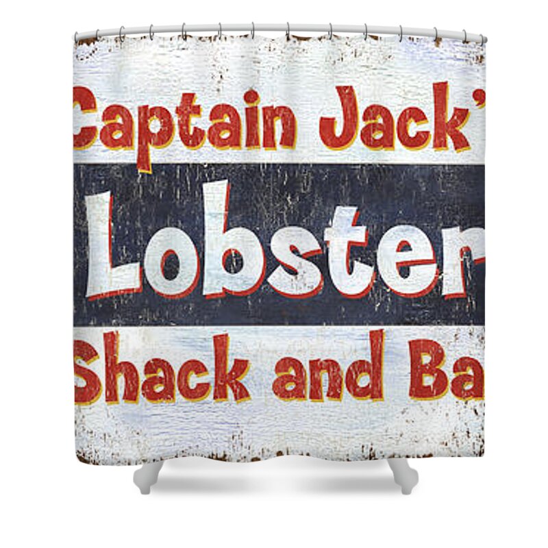 Lobster Shower Curtain featuring the painting Captain Jack's Lobster Shack by Debbie DeWitt
