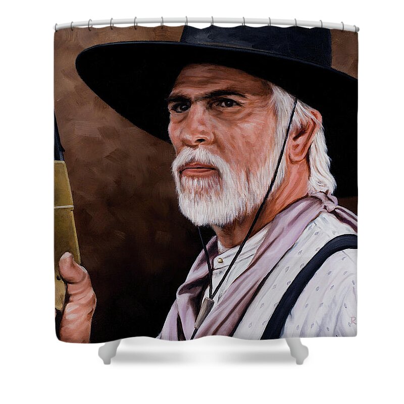 Lonesome Dove Shower Curtain featuring the painting Captain Woodrow F Call by Rick McKinney