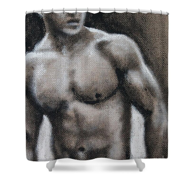 Noewi Shower Curtain featuring the painting Captive by Jindra Noewi