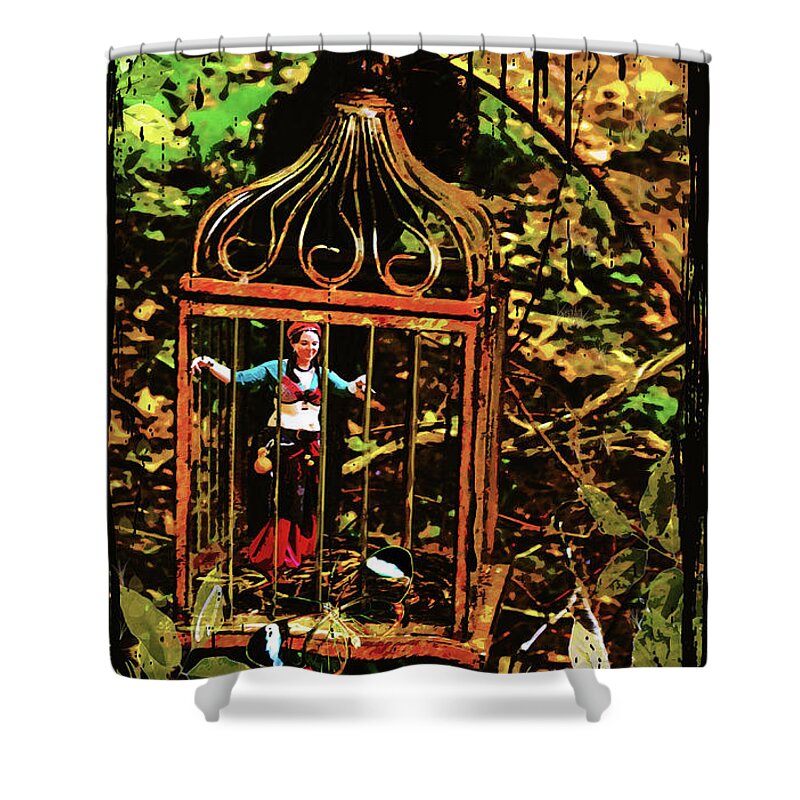 The Captured Gypsy Shower Curtain featuring the photograph Captured Gypsy by Susan Vineyard