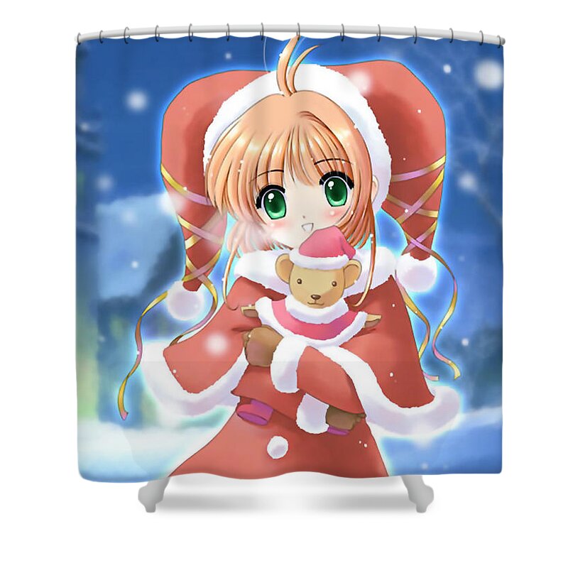 Cardcaptor Sakura Shower Curtain featuring the digital art Cardcaptor Sakura by Super Lovely
