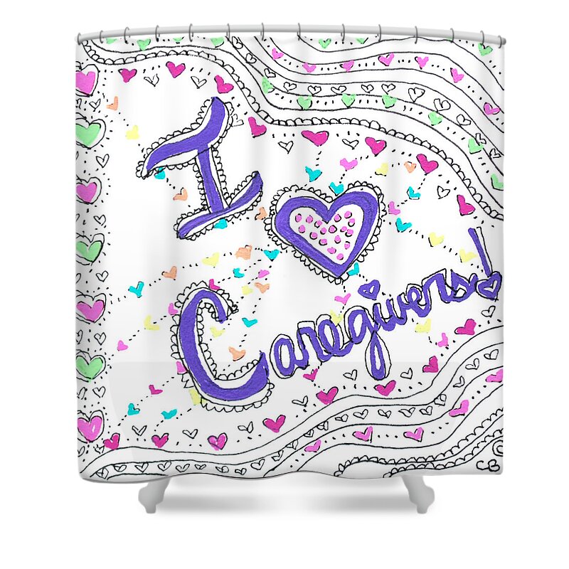 Caregiver Shower Curtain featuring the drawing Caring Heart by Carole Brecht