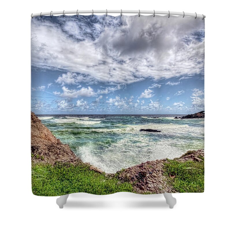 Toco Shower Curtain featuring the photograph Caribbean Waves by Nadia Sanowar
