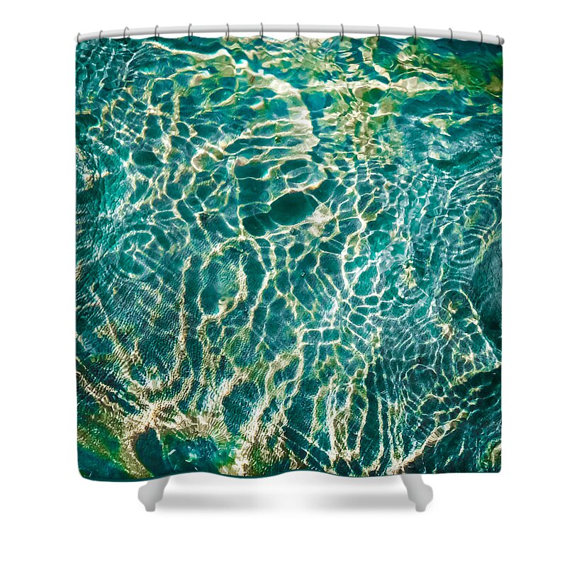 Water Abstracts Shower Curtain featuring the photograph Caribbean Waters by Karen Wiles