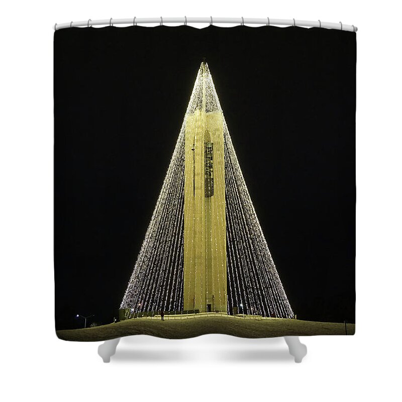 Tree Of Light Shower Curtain featuring the photograph Carillon Tree of Light by Robert E Alter Reflections of Infinity