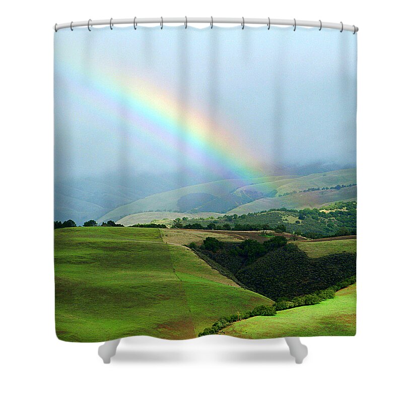 Rainbow Shower Curtain featuring the photograph Carmel Valley Rainbow by Charlene Mitchell